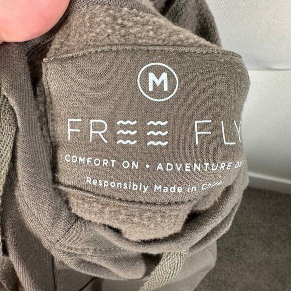 Free Fly Women’s Pullover Bamboo Fleece Hoodie Hooded Sweater in Brown Size M - Picture 3 of 15